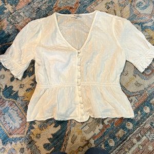 Madewell 100% Cotton White a blouse size S